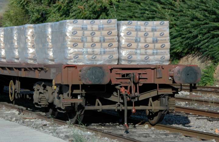 Modern flat car with load, Pocinho, Portugal